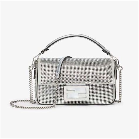 fendi silver baguette mini|fendi mini cross body bag.